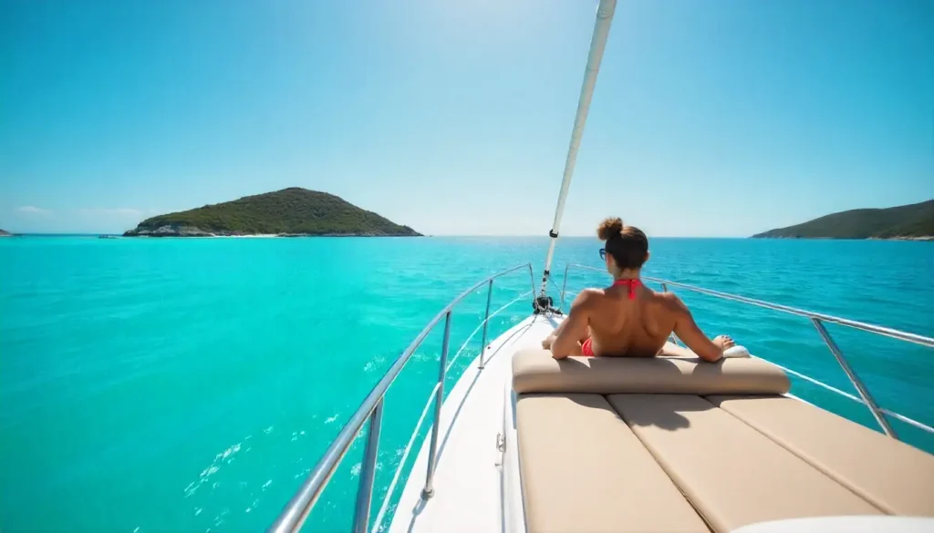 Sunbathing on the deck of the ship