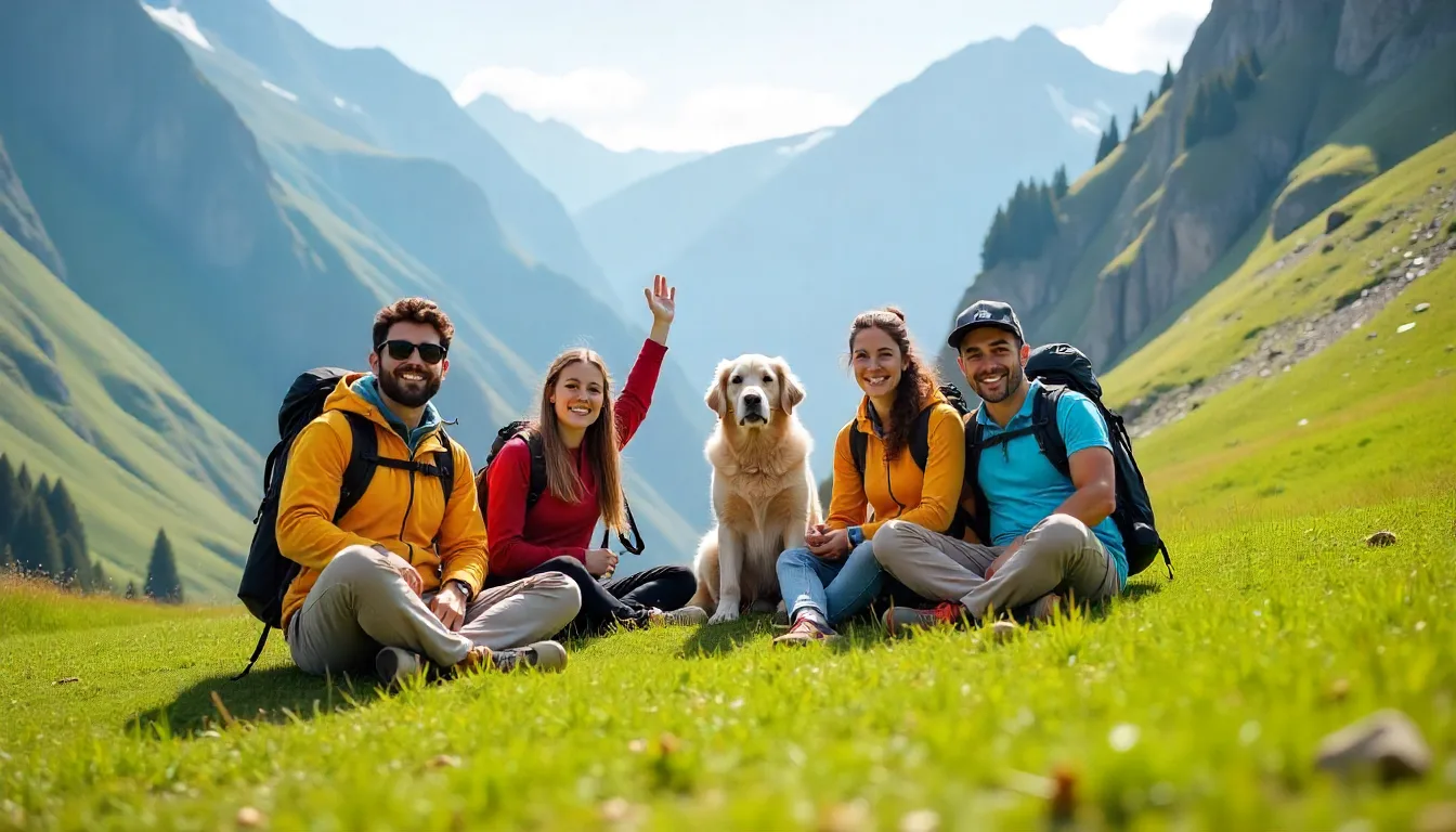 Traveling with friends in the mountains